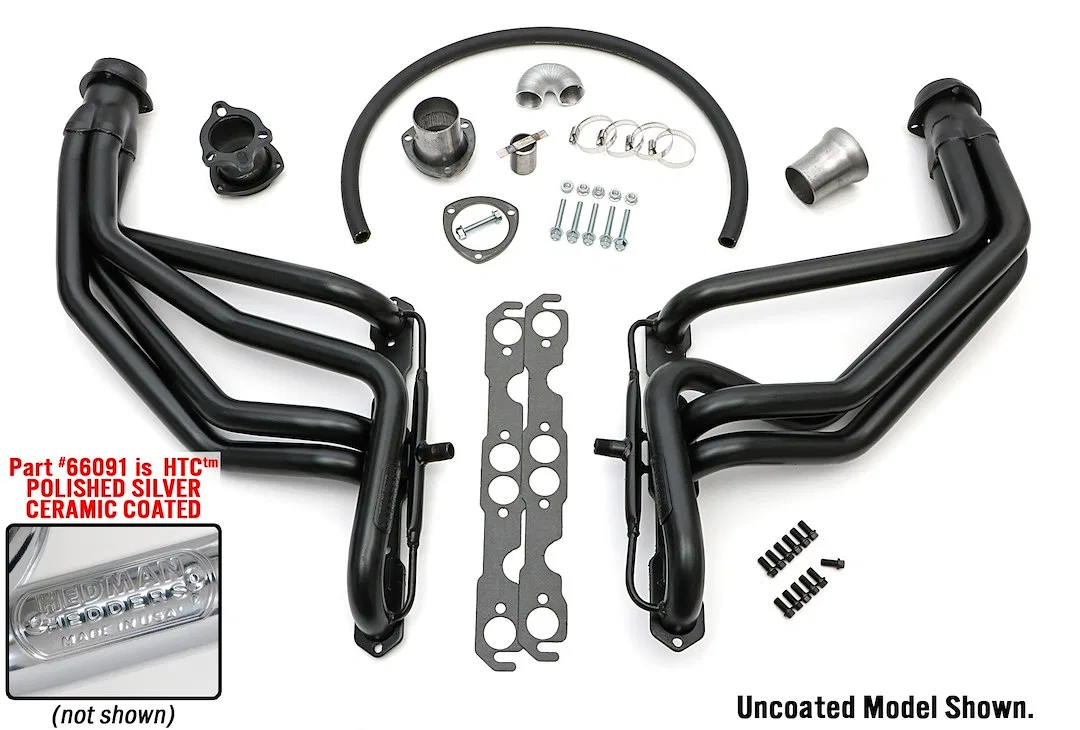 66091 – HEDMAN Exhaust Header, Chassis Exit 1-5/8 Inch Diameter Primary Tubes 3 Inch Diameter Collectors HTC Coated S...